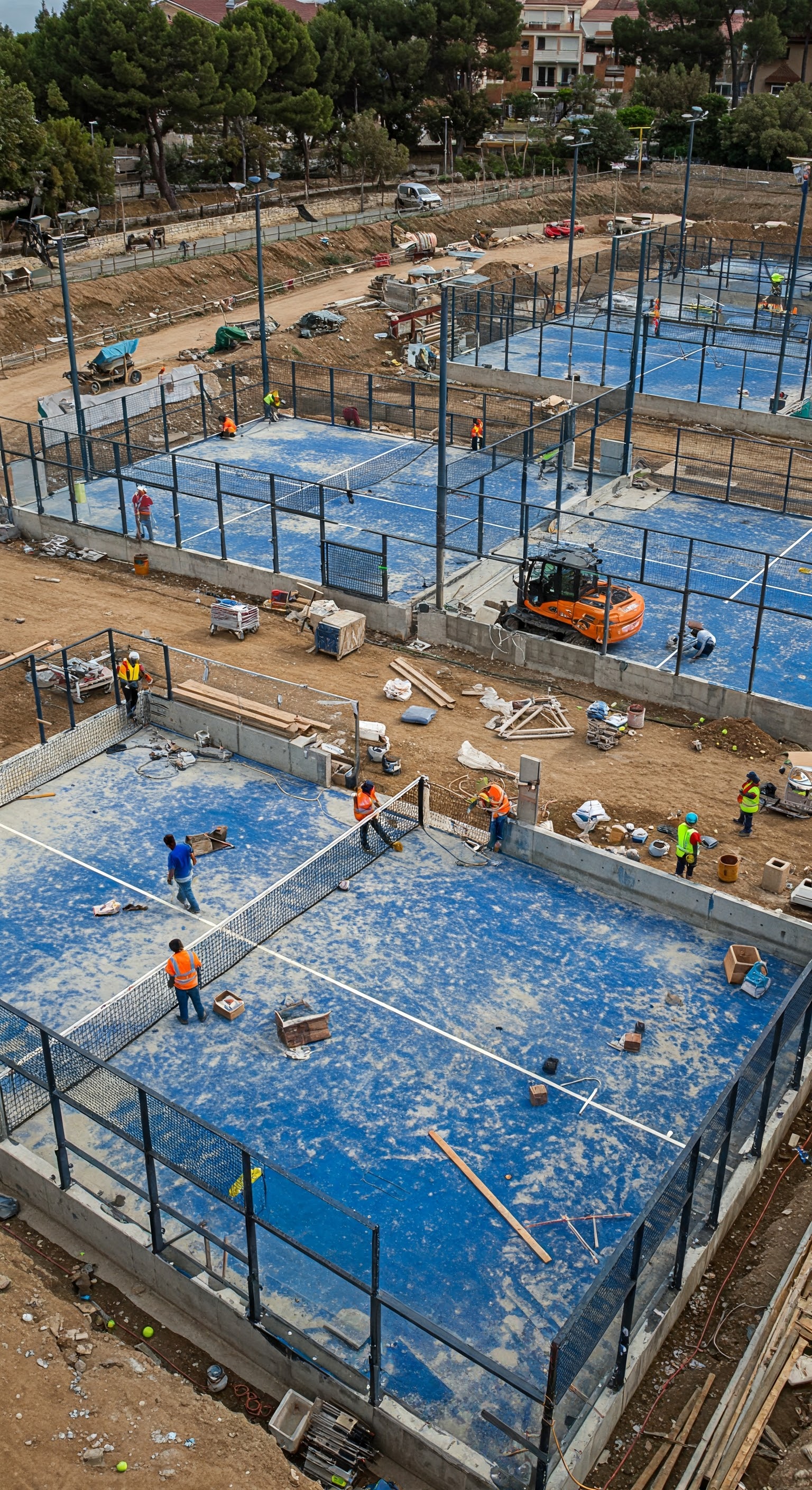 Padel korti būvniecības procesā